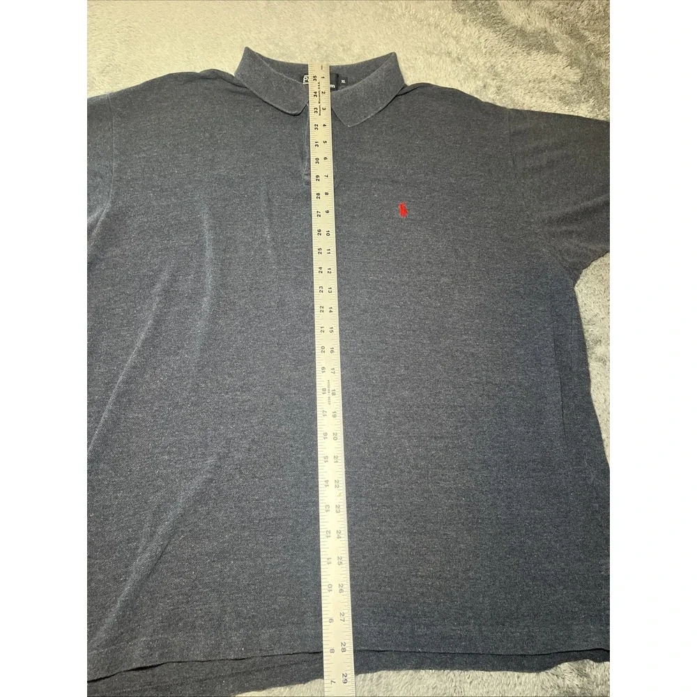 VTG Polo By Ralph Lauren Men's SZ XL Navy/Grey Short Sleeve Shirt Red Pony